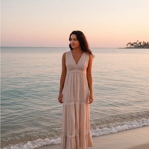 Chic Cream Maxi Dress for Women